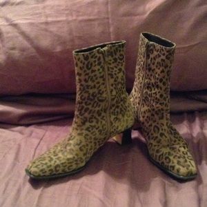 Leopard suede bootie