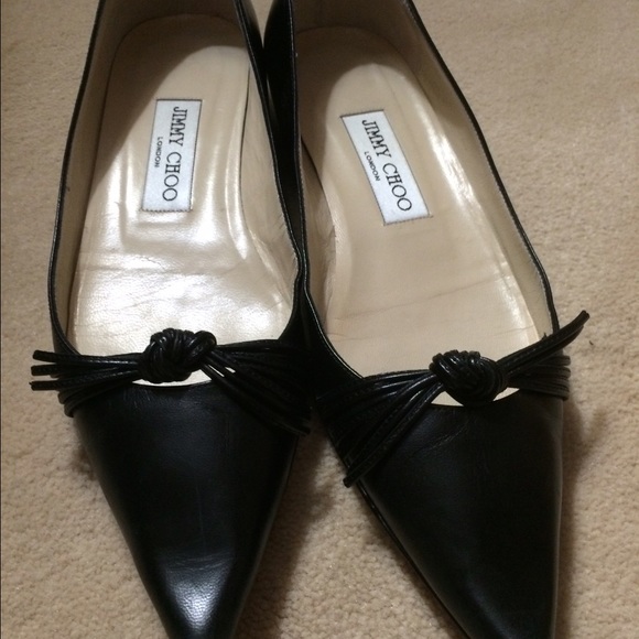 Jimmy Choo leather flats.