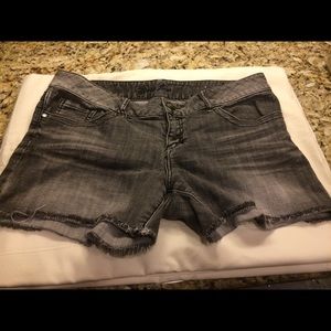 Guess black distressed shorts