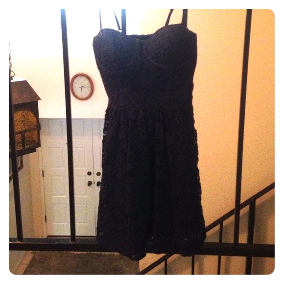 A cute dark blue floral dress