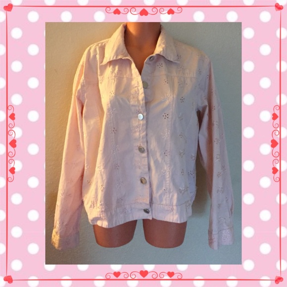 Light pink eyelet jacket