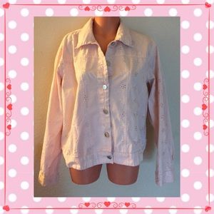 Light pink eyelet jacket
