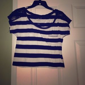 Striped blue over the shoulder