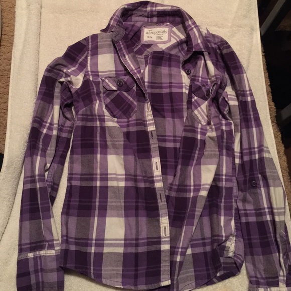 Aeropostale purple plaid flannel
