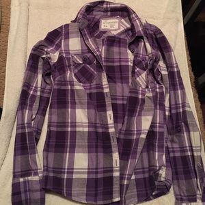 Aeropostale purple plaid flannel