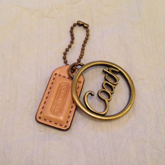 Coach Brass Script Disk & Vanchetta Hangtag Set