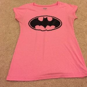 Cute pink batman logo tee