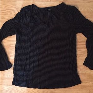 Striped sheer long sleeve shirt