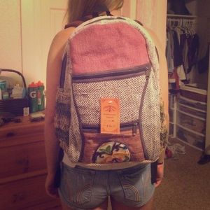 Hemp backpack. Made in Nepal.