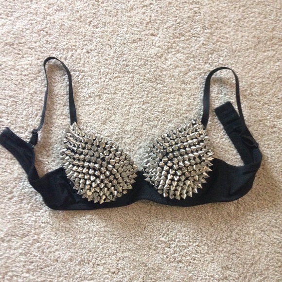 Silver studded brassiere
