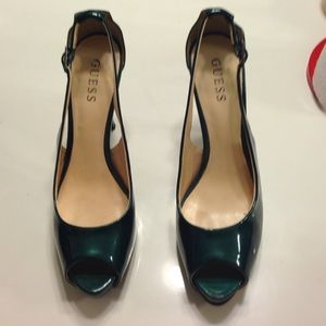 Emerald green guess heels