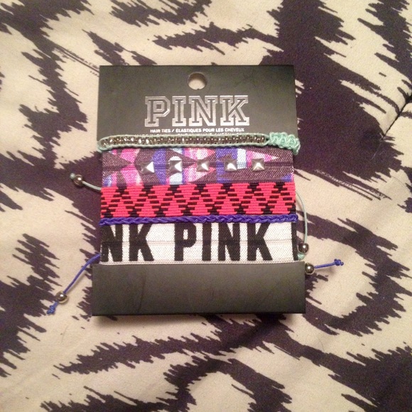 PINK hair ties and bracelets