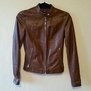 Express brown faux leather jacket