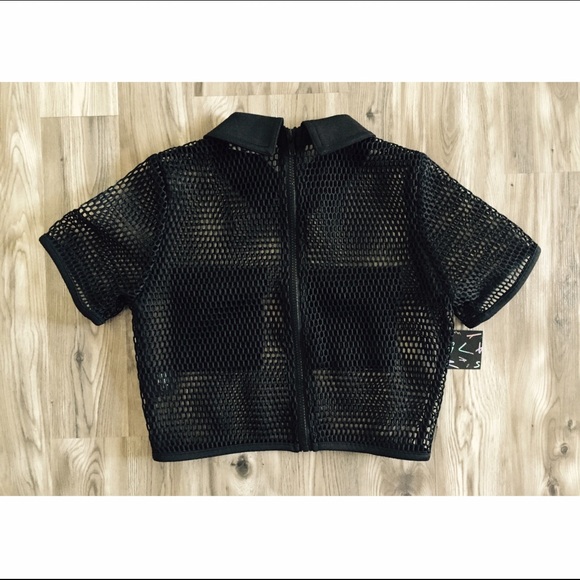 *SOLD* Nasty Gal Mesh Crop Top In Black. - Picture 2 of 4