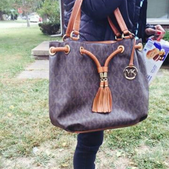 Brown and camel mk bag authentic
