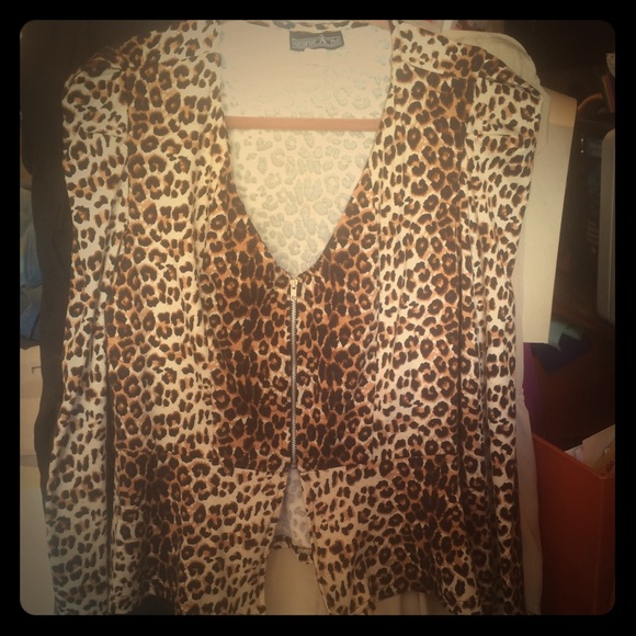 Leopard peplum blazer XL