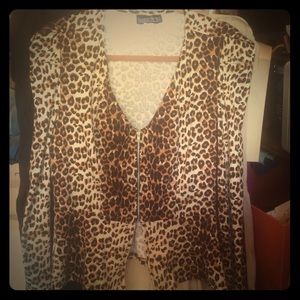 Leopard peplum blazer XL