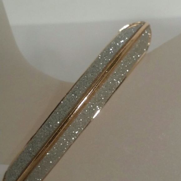 Silver Sandblasted Bracelet w/ Gold Trim