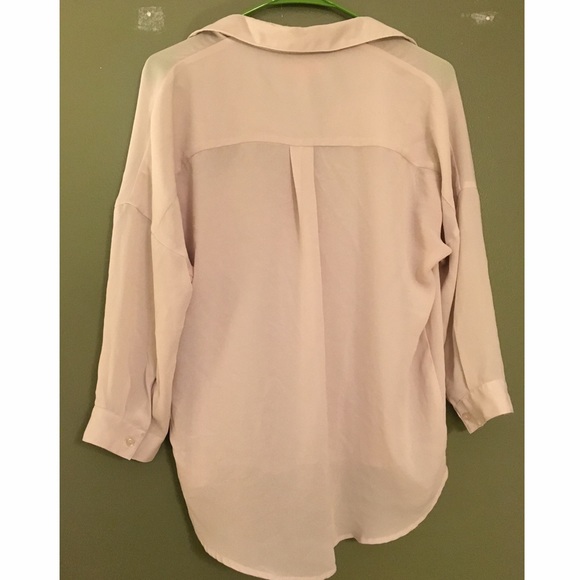 Sheer off-white high-low top - Picture 2 of 2