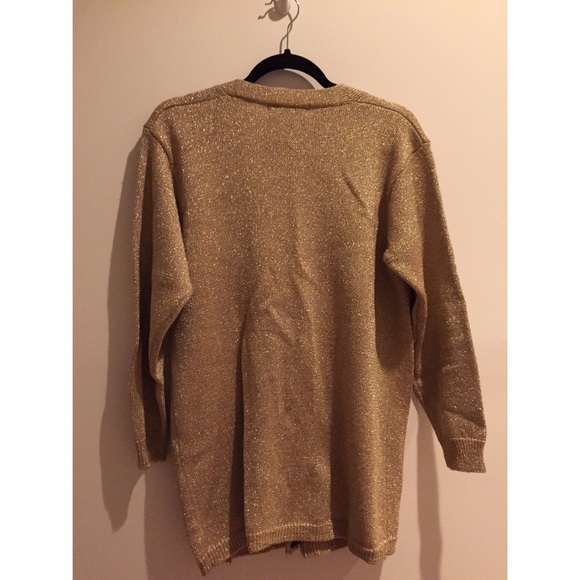 REDUCED PRICE!Vintage oversized gold knit cardigan - Picture 3 of 4