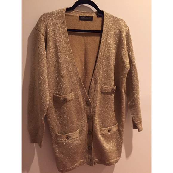 REDUCED PRICE!Vintage oversized gold knit cardigan - Picture 4 of 4