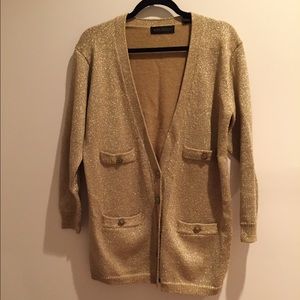 REDUCED PRICE!Vintage oversized gold knit cardigan