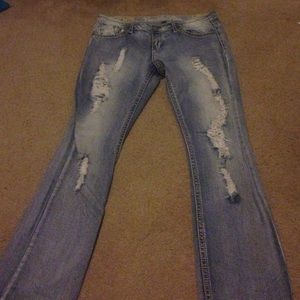 Vanilla star boot cut ripped jeans