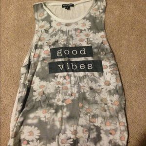 Good vibes white muscle tank