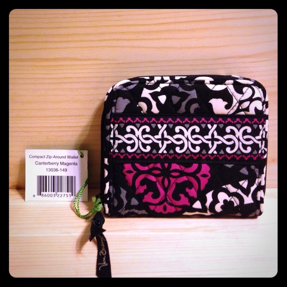 NWT Compact Zip Around Wallet Canterberry Magenta