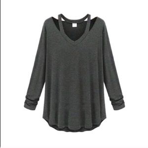 Bundle of grey top and blue American eagle jeans