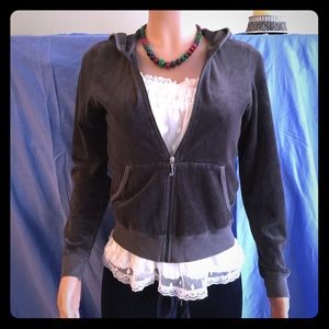 Juicy Gray Velour Hoodie