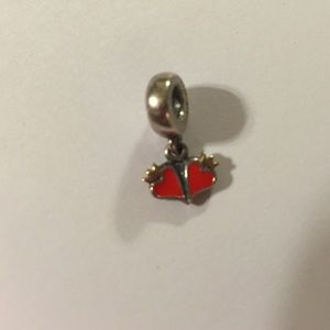 Double heart pandora charm