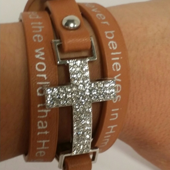Spiritual Tan Leather Wrap Bracelet