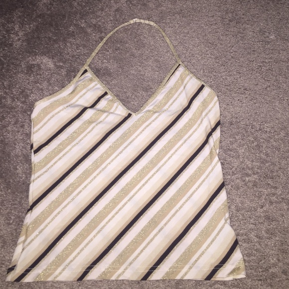 Express white top- good and black stripes