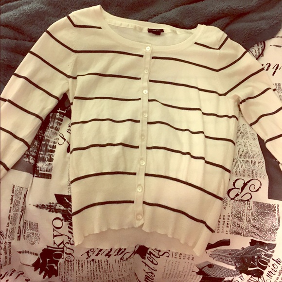 Striped Thin Button Up Sweater