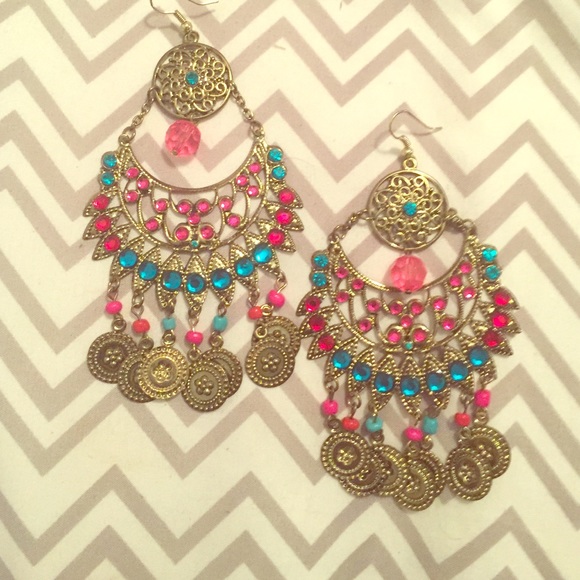 Bebe chandelier earrings