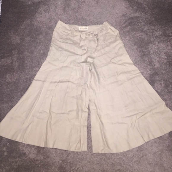 Chino palazzo pants- 100% linen