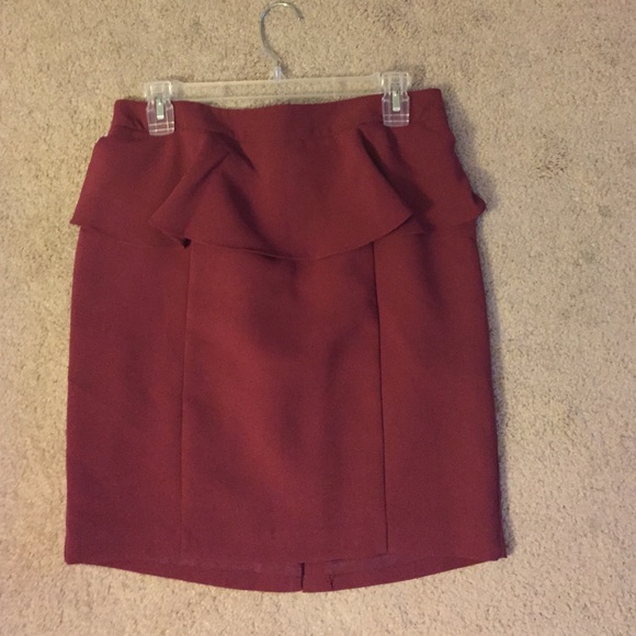 Maroon pencil skirt