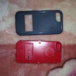 Iphone 5 , 5s case , space grey and red