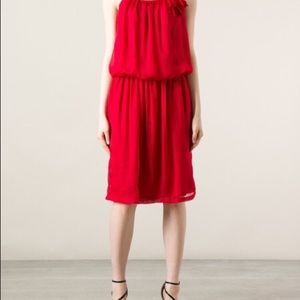 Lanvin New loose fit Red Rose Dress