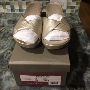 Cole Haan Jorah Slide size 9B Gold Sandal