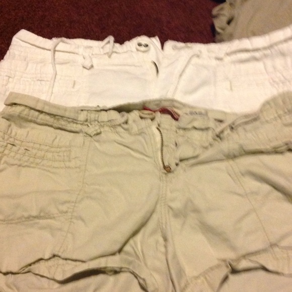 Tan and white shorts