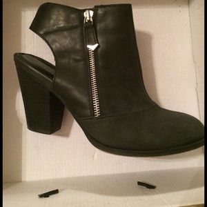Leather booties with open heel - used sparingly