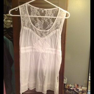 White lace tank