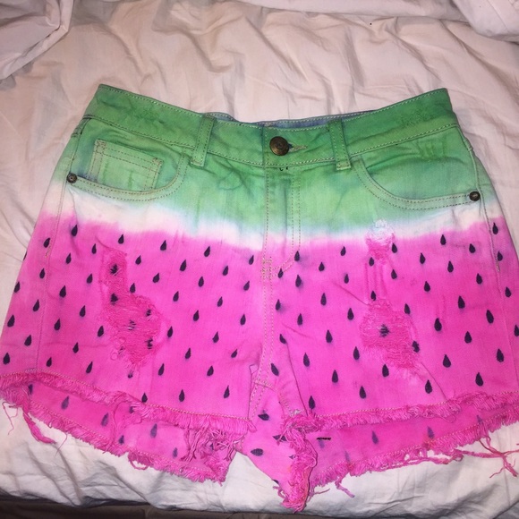 Handmade Watermelon Highwaisted Shorts! 🍉