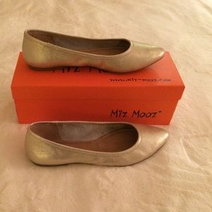Gold flats - size 7 - brand Miz Mooz
