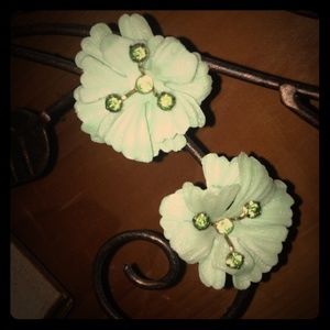 Vintage Mint Green Clip-On Earrings