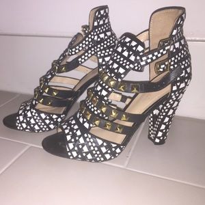 Zara Multi Color Heel Sandal size 9