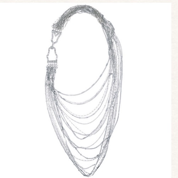 multi-strand chain bib necklace