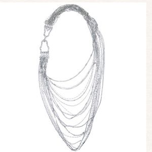 multi-strand chain bib necklace